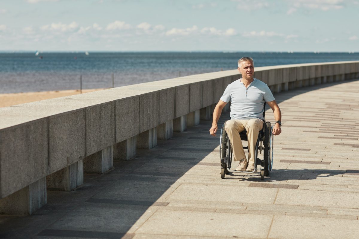 Man in Wheelchair by Sea
